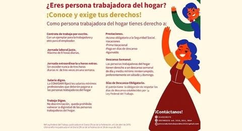 Recuerdan derechos de personas trabajadoras del hogar